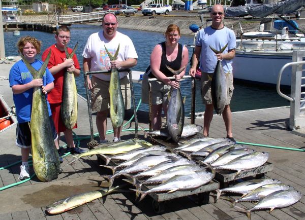 3-23-08
The Johnson gang put the hurt on the Tuna and Mahi Mahi. What a great day!
