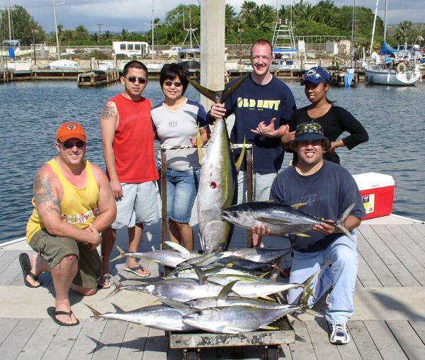 Foxy Lady 3-4-07
After their first trip was cancelled due to bad weather John, James, Lachelle, Alvin, Monaliza and Xavier finally got out on the water. And it looks like it was worth the wait. Thanks for your patience gang, look forward to fishing with you again.
