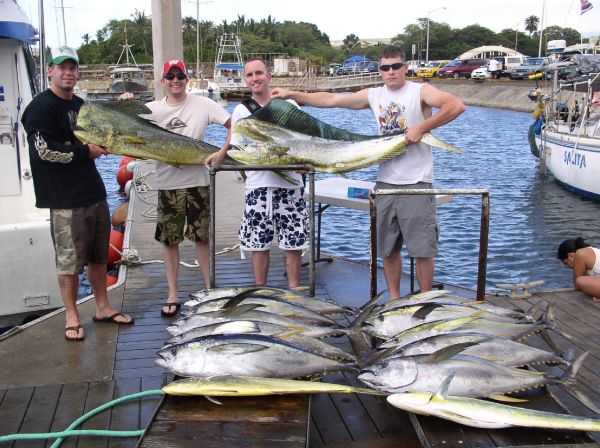 7-26-08
Now that's a "catchin' trip". David, Joseph, Russell and Ryan CRUSHED 'EM! Very nice work men.
