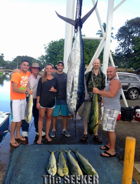 11-22-14
Keywords: blue marlin yellow fin tuna ahi mahi mahi dorado dolphin, sport fishing charter boat sportfishing chupu hawaii oahu 