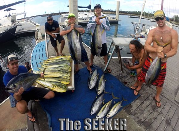 9-19-14
Keywords: Mahi Mahi Dorador Dolphin Ahi Yellow Fin Tuna Sportfishing Charter fishing chupu Hawaii